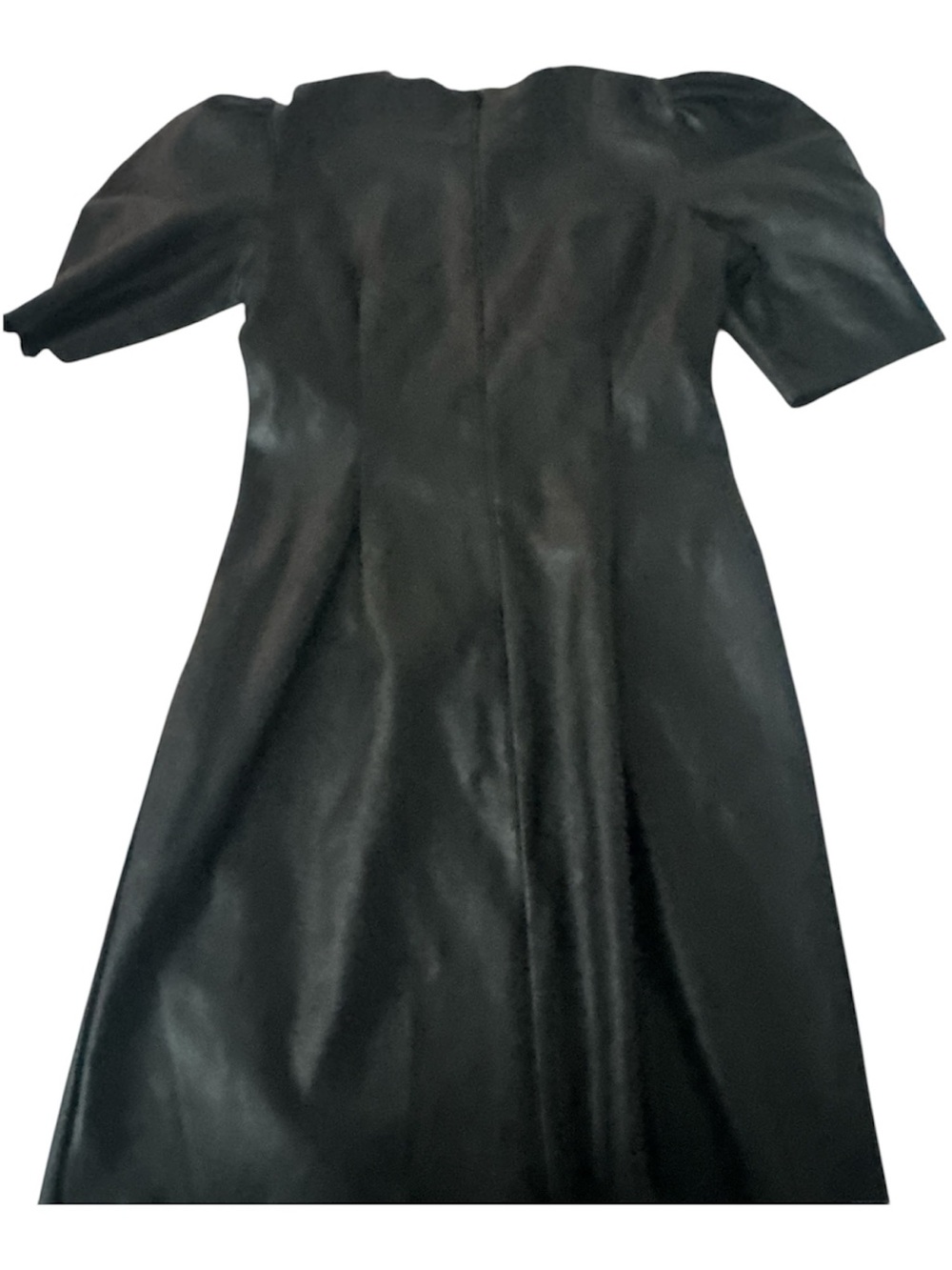 Zara Black Midi Puff-Sleeve Dress